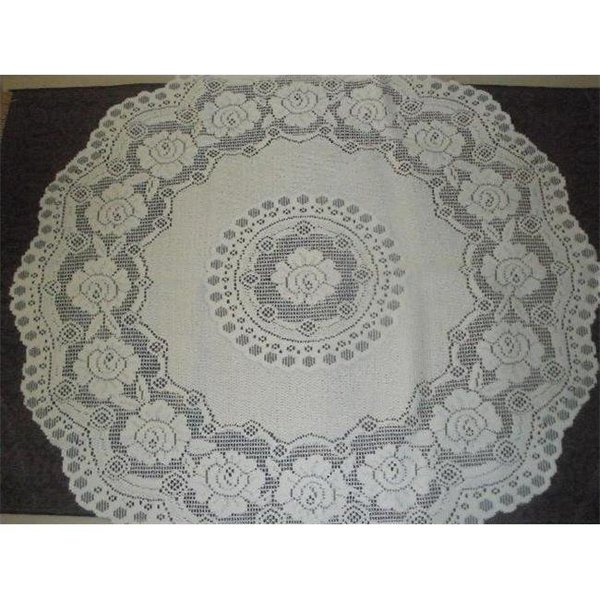 Tapestry Trading Tapestry Trading 652W36 36 in. European Lace Table Topper; White 652W36
